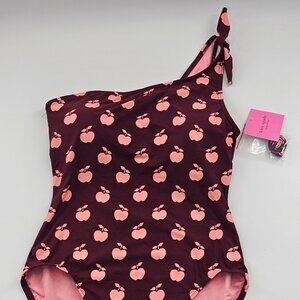 NWT kate spade new york Apple Toss Bunny Tie One‎ Shoulder One-Piece Size Large